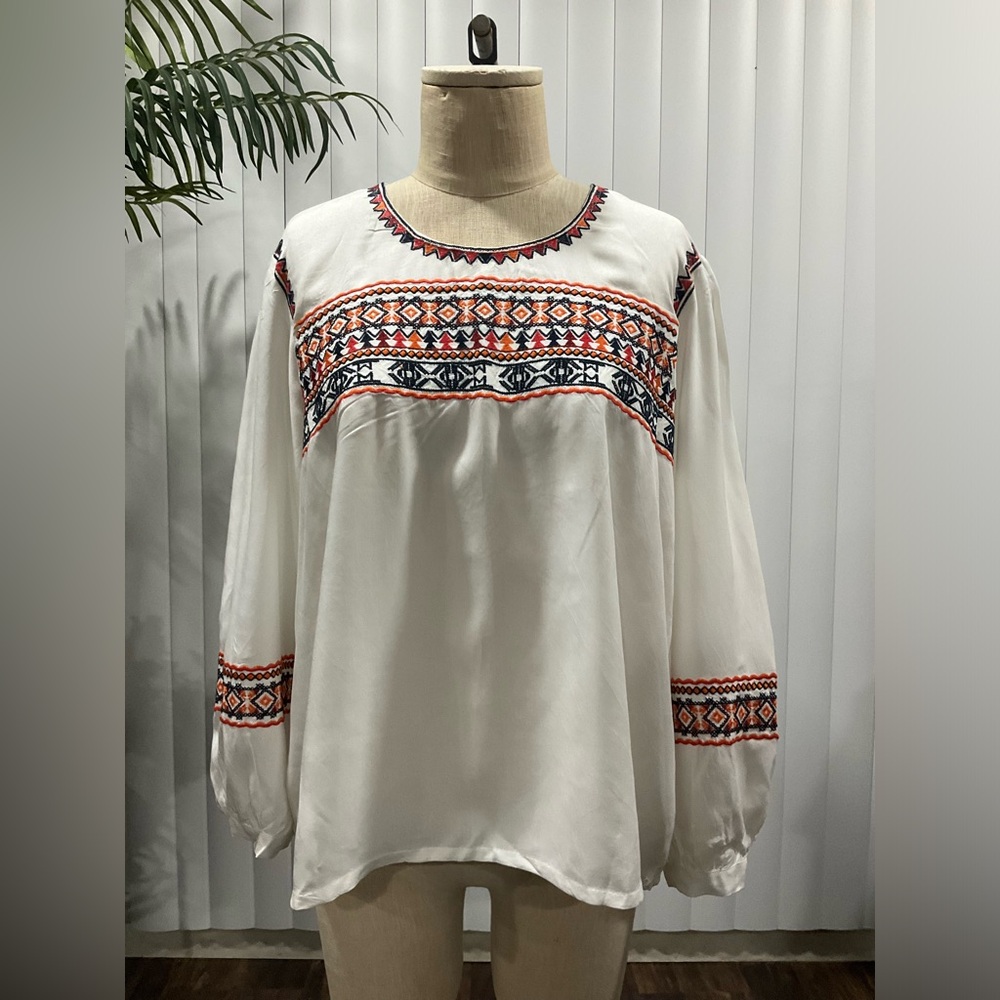 Long sleeve large embroidered